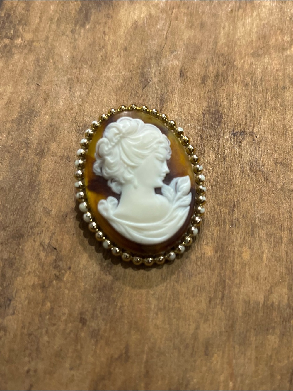 Vintage Cameo Brooch · Western Germany · 1950s 1960s Costume Jewelry